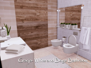 Sims 4 — Gracja White bathroom | Only TSR CC by GenkaiHaretsu — Modern bathroom for Gracja Shell.