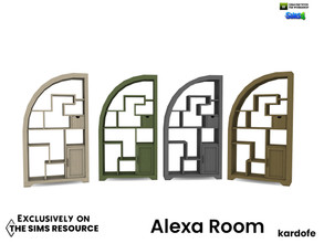 Sims 4 — Alexa Room_Bookshelf by kardofe — Oriental-inspired bookcase, with curved left side, in four colour options