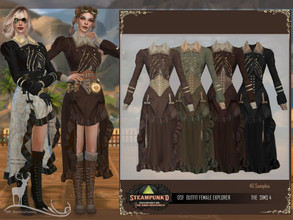 Sims 4 — STEAMPUNKED _ OUTFIT FEMALE EXPLORER by DanSimsFantasy — Enjoy this Victorian steampunk style that can be