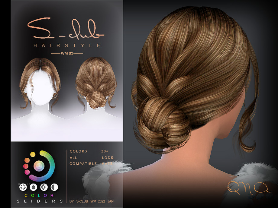 Image of Chignon Sims CC hairstyle
