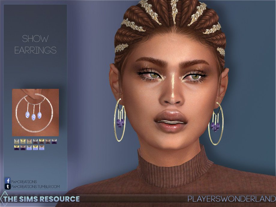 The Sims Resource - Show Earrings