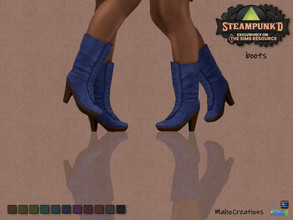 Sims 4 — Steampunked - Boots by MahoCreations — The Steampunked Collab for the Sims 4 is here. basegame mesh edit female