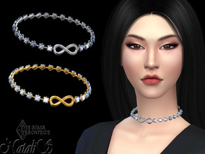 Sims 4 — Princess cut crystals infinity choker by Natalis — Princess cut crystals infinity choker. 3 crystal shadows. 2