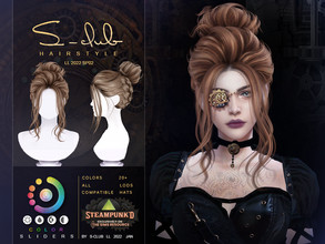Sims 4 — Steampunk D hairstyles with bun by S-Club by S-Club — Steampunk D hairstyles with bun, with 20 swatches who has