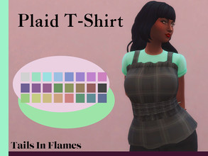 Sims 4 — Plaid T-shit by Tails_in_Flames — 24 swatches, bgc, made for female sims