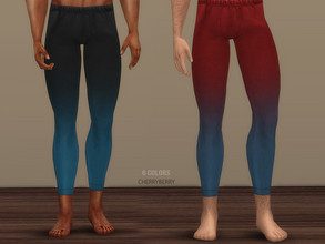 Sims 4 — Men's Loungewear Leggings by CherryBerrySim — Men's loungewear leggings with an ombre color effect for male
