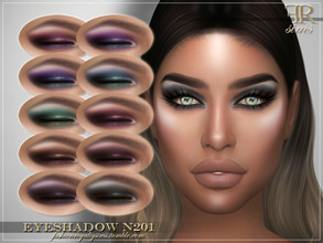 Sims 4 — Eyeshadow N201 by FashionRoyaltySims — Standalone Custom thumbnail 10 color options HQ texture Compatible with