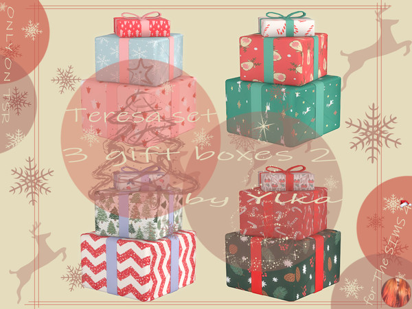 Sims 4 — [SJB] Teresa set 3 gift boxes 2 by Ylka by Ylka — These are three gift boxes that you can place under your