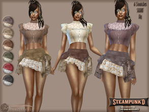 Sims 4 — Steampunked Tilly Mini Skirt by Harmonia — New Mesh All Lods 6 Swatches Please do not use my textures. Please do