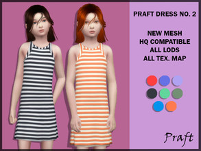 Sims 4 — Praft Dress No. 2 by Praft — Praft Dress No. 2 - 8 Colors - New Mesh (All LODs) - All Texture Maps - HQ