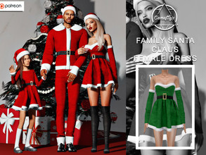 Sims 4 — [PATREON] Family Santa Claus - Female Dress by Camuflaje — * New mesh * Compatible with the base game * HQ * All
