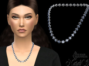 Sims 4 — Princess cut crystals long necklace by Natalis — Princess cut crystals long necklace. 3 crystal shadows. 2 metal