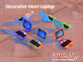 Sims 4 — Decorative Heart Laptop by simbishy — Just booting up the most important game in the world on my heart-shaped