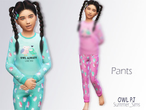 Sims 4 — PJ Owl pants by Summer_Sims2 — Pyjamas pants two color choices