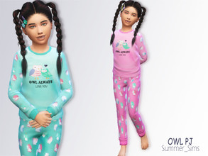 Sims 4 — PJ owl  by Summer_Sims2 — Pyjamas two color choices top and bottom
