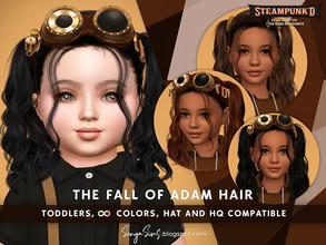 Sims 4 — Steampunked SonyaSims The Fall of Adam Hair TODDLERS by SonyaSimsCC — - Double wavy ponytail. - All LODs