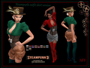 Sims 4 — NFF steampunk outfit skirt version by Nadiafabulousflow — Hi guys! This upload its an outfit with a corset and a