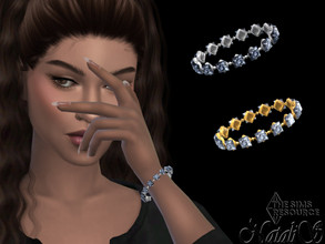 Sims 4 — Princess cut crystals bracelet by Natalis — Princess cut crystals bracelet. 3 crystal shadows. 2 metal colors.