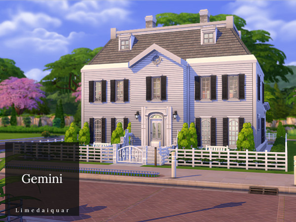 Sims 4 — Gemini by Limedaiquar — Gemini is a home with sort of a contrasting nature. The interior theme is black and