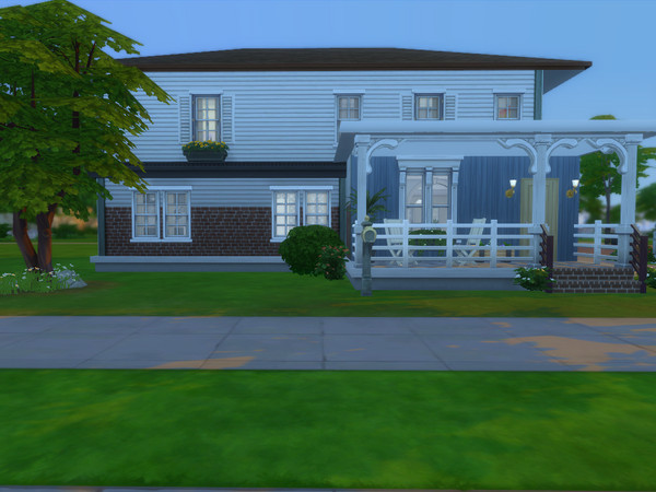 Sims 4 — Rose's Place  by IndieQueen — Traditional family house made w/ base game stuff, no CC. Hope you like it!