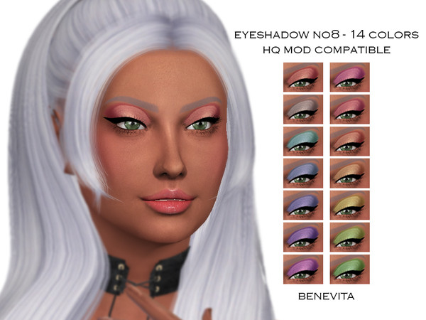 Sims 4 — Eyeshadow No8 [HQ] by Benevita — Eyeshadow No8 HQ Mod Compatible 14 Colors I hope you like!