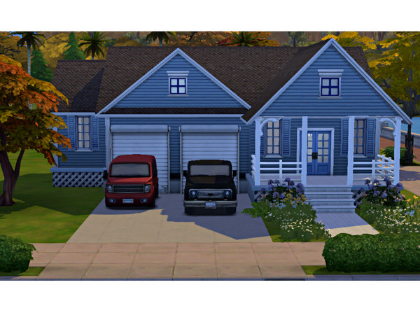 Sims 4 — Riverside Blues - NO CC Shell by newbiesimsie — We've done, pink, now blue! I hope you love it! Originally, it