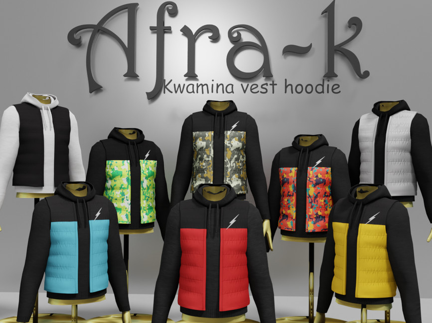 The Sims Resource - Kwamina vest hoodie