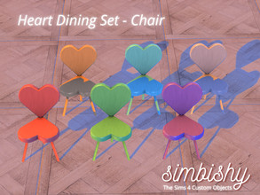 Sims 4 — Heart Dining Set - Chair by simbishy — This dining chair is part of my wooden heart-shaped dining set.