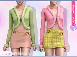 Sims 4 — Belaloallure_doinne fur top (patreon) by belal19972 — Simple fur ruffle Y2k inspired top , enjoy :) 