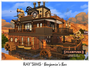 Sims 4 — Steampunked - Benjamin's Bar by Ray_Sims — This lot fully furnished and decorated, without custom content.