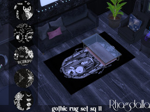 Sims 4 — Gothic Rug Set SQ II by Rhagdalla — square rugs goth style set II