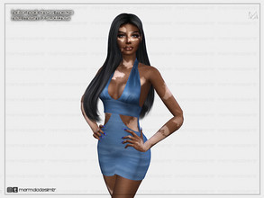 Sims 4 — Halter Neck Dres MC323 by mermaladesimtr — New Mesh 7 Swatches All Lods Teen to Elder For Female
