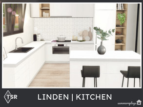 Sims 4 — Linden Kitchen  - TSR CC Only by Summerr_Plays — The Linden Kitchen is a modern and clean kitchen. A bit on the