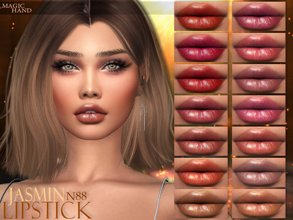 Sims 4 — Jasmin Lipstick N88 [Patreon] by MagicHand — Lip tint in 21 colors - HQ Compatible. Preview - CAS thumbnail