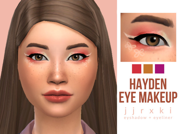 Sims 4 — jjrxki_sims hayden eyeshadow by jjrxki — Eyeshadow half for the Hayden Eye Makeup set. Comes with three pallette