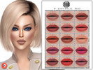 Sims 4 — PATREON - (Early Access) LIPSTICK N10 by ZENX — -Base Game -All Age -For Female -15 colors -Works with all of