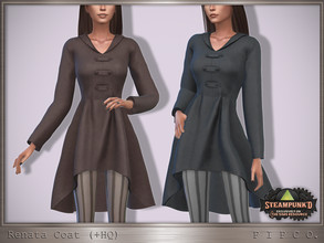 Sims 4 — Steampunked - Renata Coat. by Pipco — An elegant coat in 15 colors. Base Game Compatible New Mesh All Lods HQ