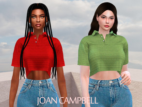 Sims 4 — Agnes crop top by Joan_Campbell_Beauty_ — 12 swatches Custom thumbnail Original mesh Hq compatible