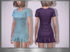 Sims 4 — Sweet Pea Dress. by Pipco — A simple, ruffled dress in 15 colors. Base Game Compatible New Mesh All Lods HQ