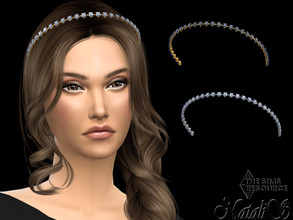 Sims 4 — Princess cut crystals headband by Natalis — Princess cut crystals headband. 3 crystal shadows. 2 metal colors.