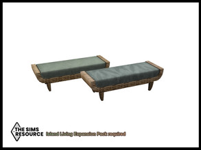 Sims 4 — Back To Nature Rattan Bench by seimar8 — Maxis match rattan bathroom bench with soft green seating Island Living