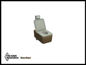 Sims 4 — Back To Nature Toilet by seimar8 — Maxis match toilet with a light oak veneer base and soft green seating Base