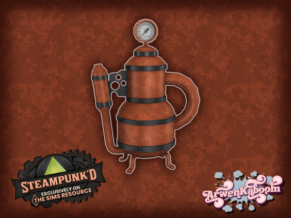 Sims 4 — Steampunked Goodies - Tea Pot by ArwenKaboom — Base game tea pot (decorative) You can find all items by typing