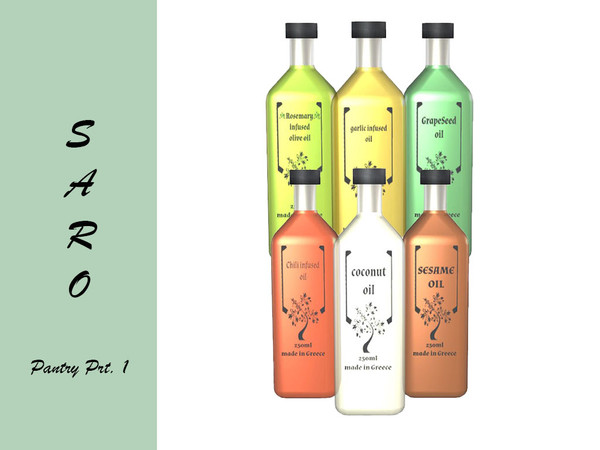 Sims 4 — SARO pantry oil by SSR99 — Who doesn't need a glass of oil when cooking or to make your pantry and kitchen look
