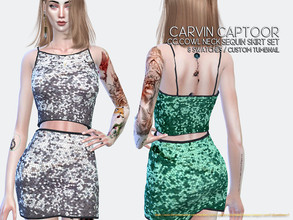 Sims 4 — CC.Cowl Sequin Skirt Set by carvin_captoor — Created for sims4 Original Mesh All Lod 8 Swatches Don't Recolor