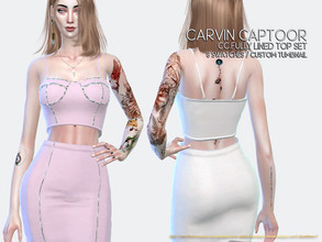 Sims 4 — CC.Fully Lined Top Set by carvin_captoor — Created for sims4 Original Mesh All Lod 8 Swatches Don't Recolor And