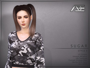 Sims 4 — Ade - Sugar Style 3 (Hairstyle) by Ade_Darma — Sugar Hairstyle - Style 3 Bangs can be downloaded separately,