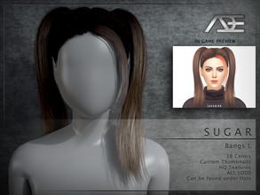 Sims 4 — Ade - Sugar (Bangs L) by Ade_Darma — Sugar Bangs L for Sugar Hairstyles 38 Colors HQ Textures ALL LODs Can be