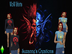 Sims 4 — WOW Shirts by sweetheartwva — Some WarCraft shirts for your gamer Sims. has both sides. one for Horde and one