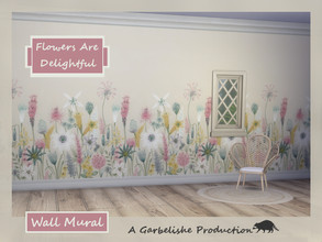 Sims 4 — Flowers Are Delightful Wall Mural by Garbelishe — A wall mural with flowers